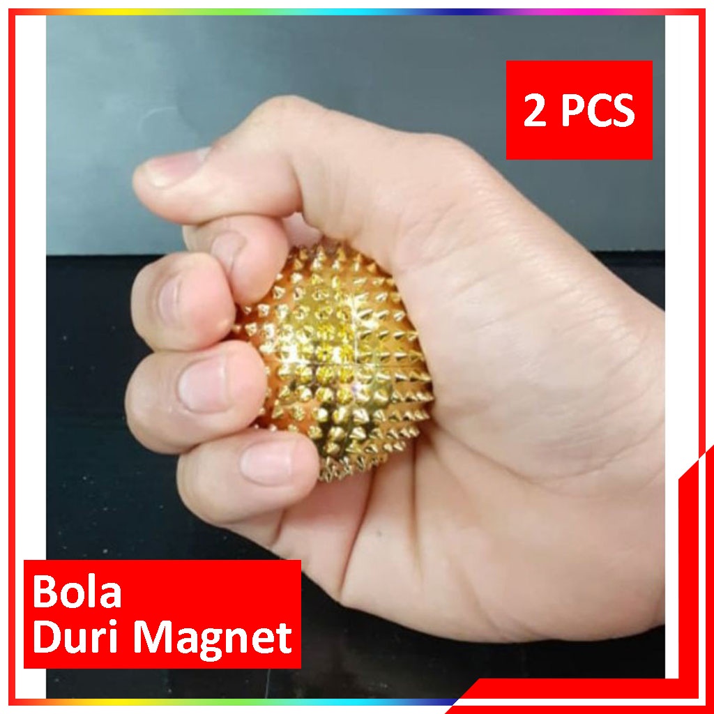 2 Pcs Bola Pijat Akupuntur Terapi Tangan / Bola Duri Magnet Refleksi Pijat Kesehatan Kecil - 2Pcs