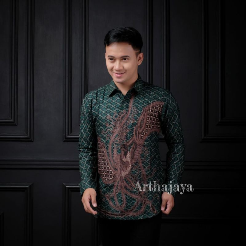 CENDRAWASIH SOGAN Kemeja Batik Pria SLIMFIT Katun Primisima Full Furing