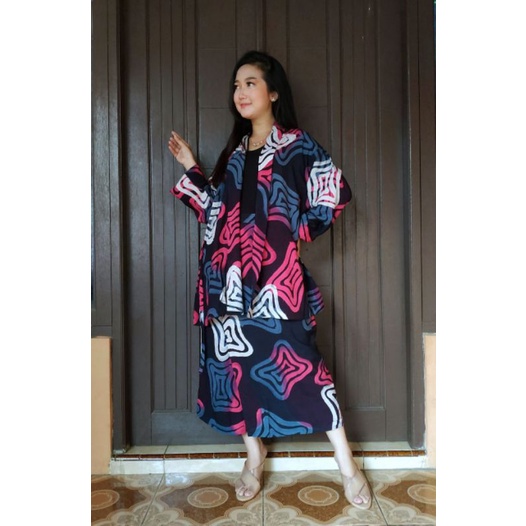 SETELAN RAYON PENDEK JUMBO LD 125-130 Diana Set#Setelan Jumbo Wanita#Setelan Jumbo Murah#baju super jumbo Setelan Jumpsuit wanita + Outer Cardigan 2in1 Terbaru one set Tie dye setelan cp twill original LD105 ( BISA COD ) baju santai