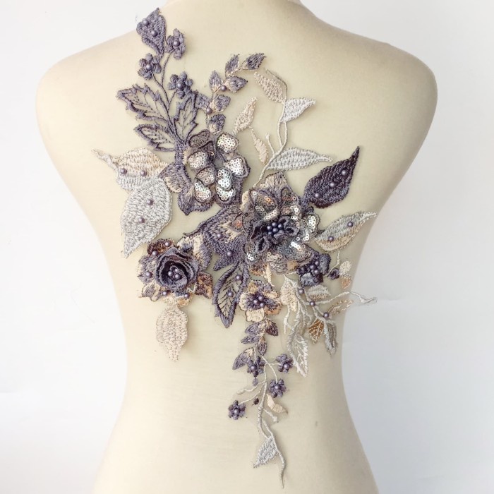 Lace Bordir Bunga 3D Bb06/Bordir Tempel/Aplikasi Bordir 084