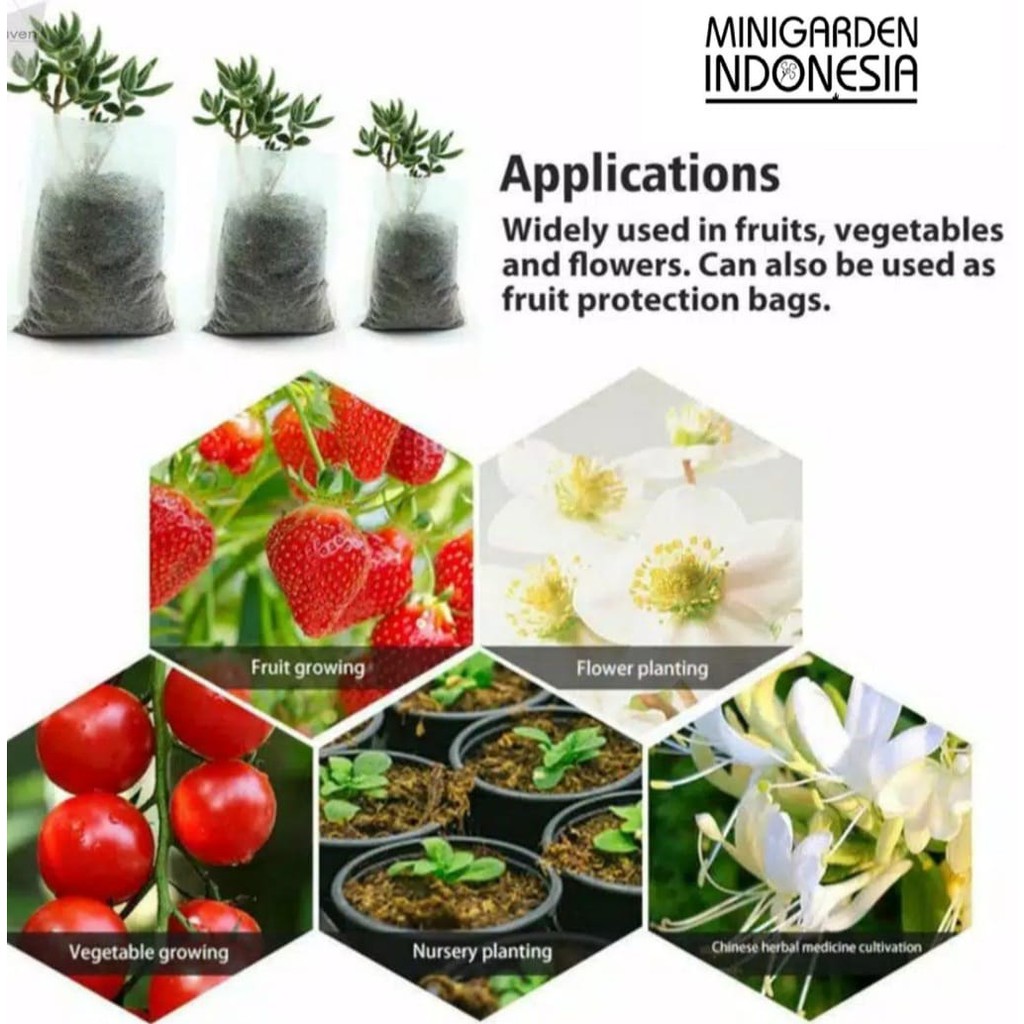 SEEDLING BAG JUMBO ECERAN 1 LEMBAR pot biodegradable polybag semai benih bibit nursery pot nonwoven planterbag