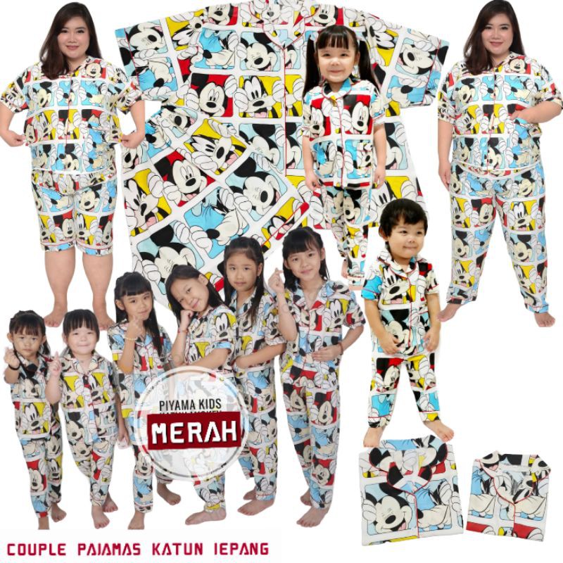baju couple / piyama setelan celana panjang / stelan pakaian tidur pasangan ibu dan anak set piama