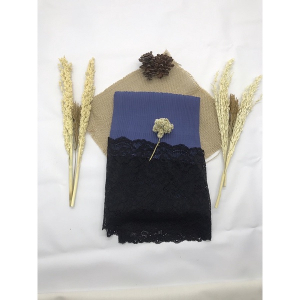 Pasmina  Plisket Prisket Renda Brokat brukat Impor/ Pasmina prisket  renda/model terbaru-Denim
