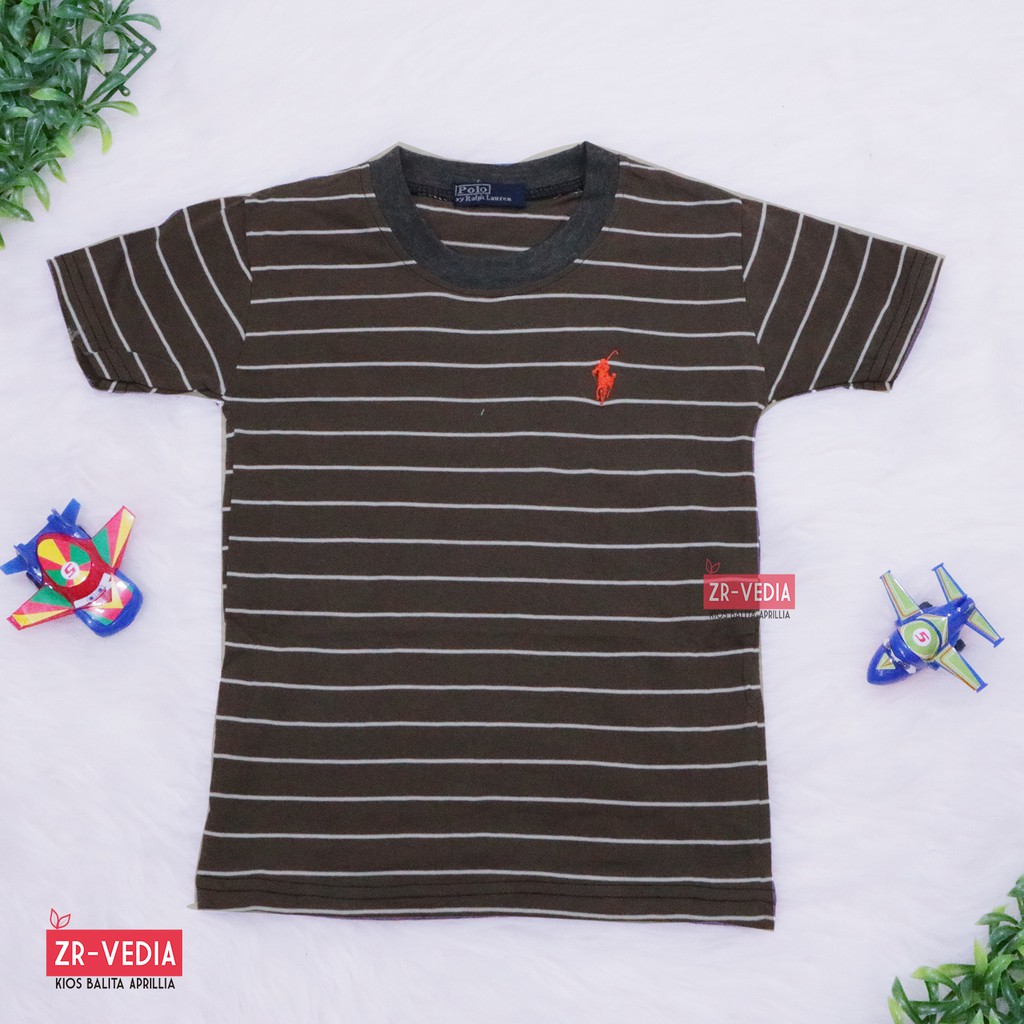 Kaos Salur uk 3-5 Tahun / Anak Laki Baju Adem Lengan Pendek Murah Polos Import Branded Salur