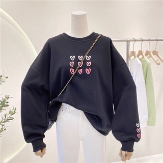 Image of Vallina Outfit - Embroidery Love Sweater Premium Outerwear Wanita Korean Style