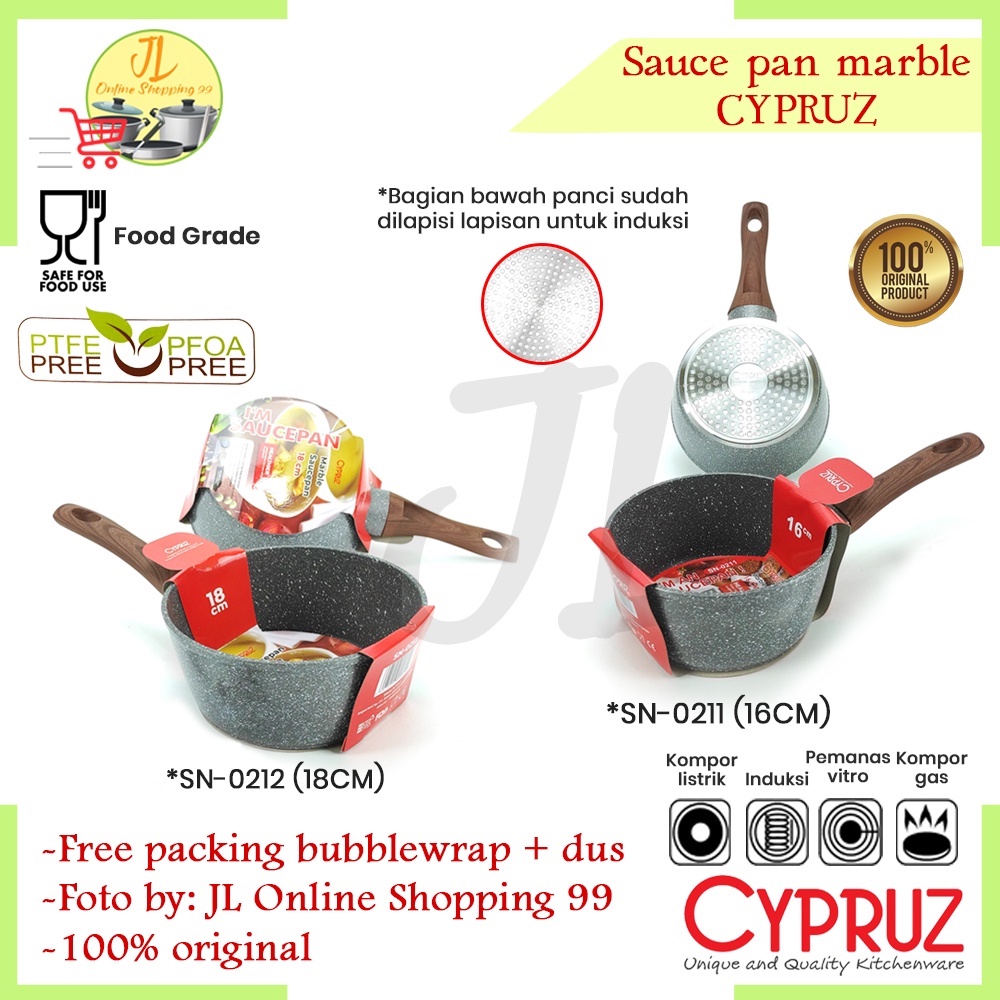 Sauce pan  marble CYPRUZ / panci penggorengan marble induksi SN-0212