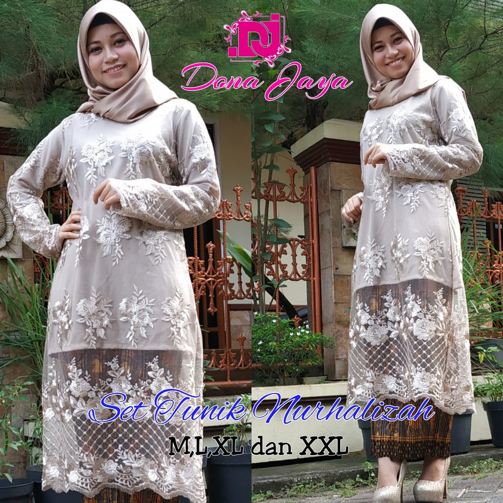 set kebaya tunik nurhaliza/ kebaya malaysia/kebaya lebaran/kebaya wisuda/kebaya pesta