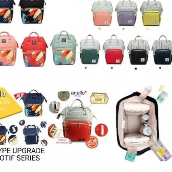 Best Seller.. Tas ANELLO diaper bag MOTIF UPGRADE + PENGHANGAT+GANTUNGAN STROLER waterproof premium