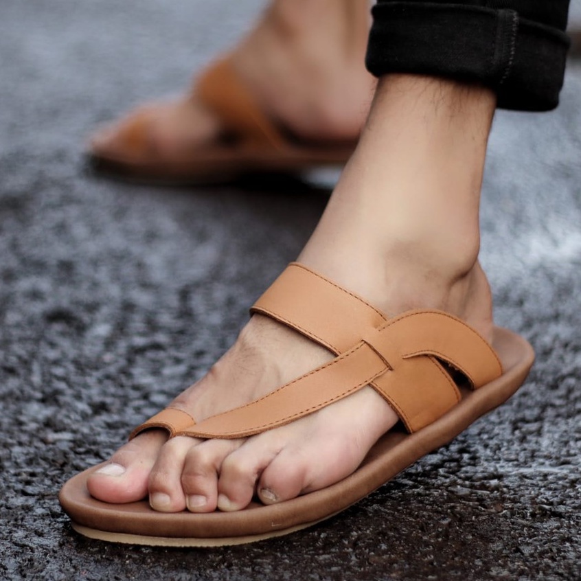 MOLK|Sandal Kulit Pria Sandal Kasual Terbaru 2021 Santai Nyaman Sol Anti-slip