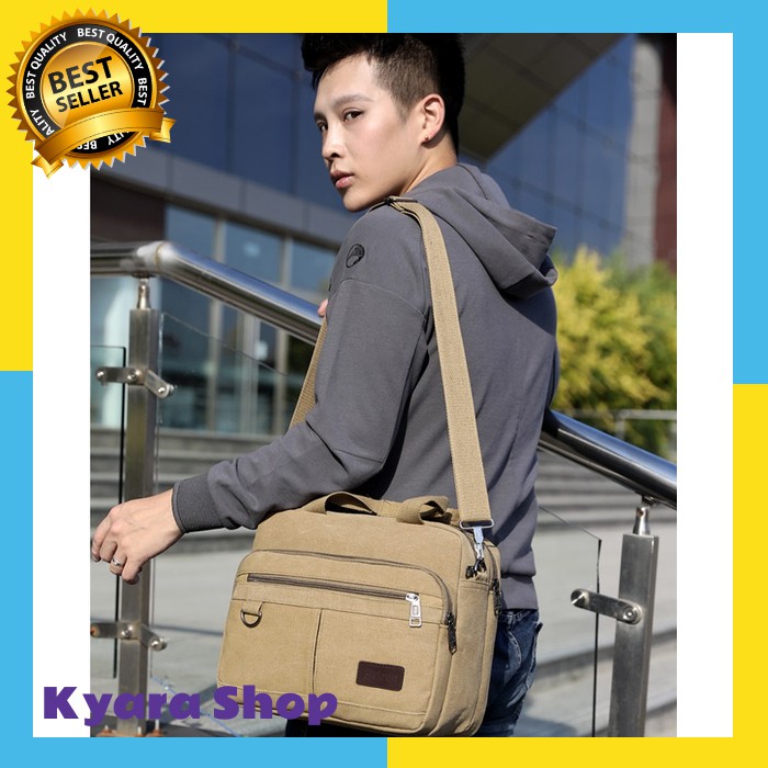 TAS SELEMPANG PRIA IMPORT / TAS KULIAH / TAS KERJA / TAS KANVAS SELEMPANG PRIA IMPORT
