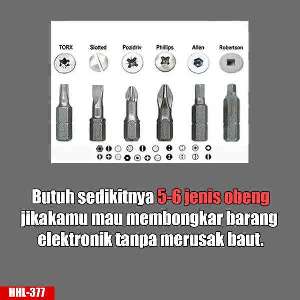 Obeng Led Set Lampu Senter Multifungsi - 6in1