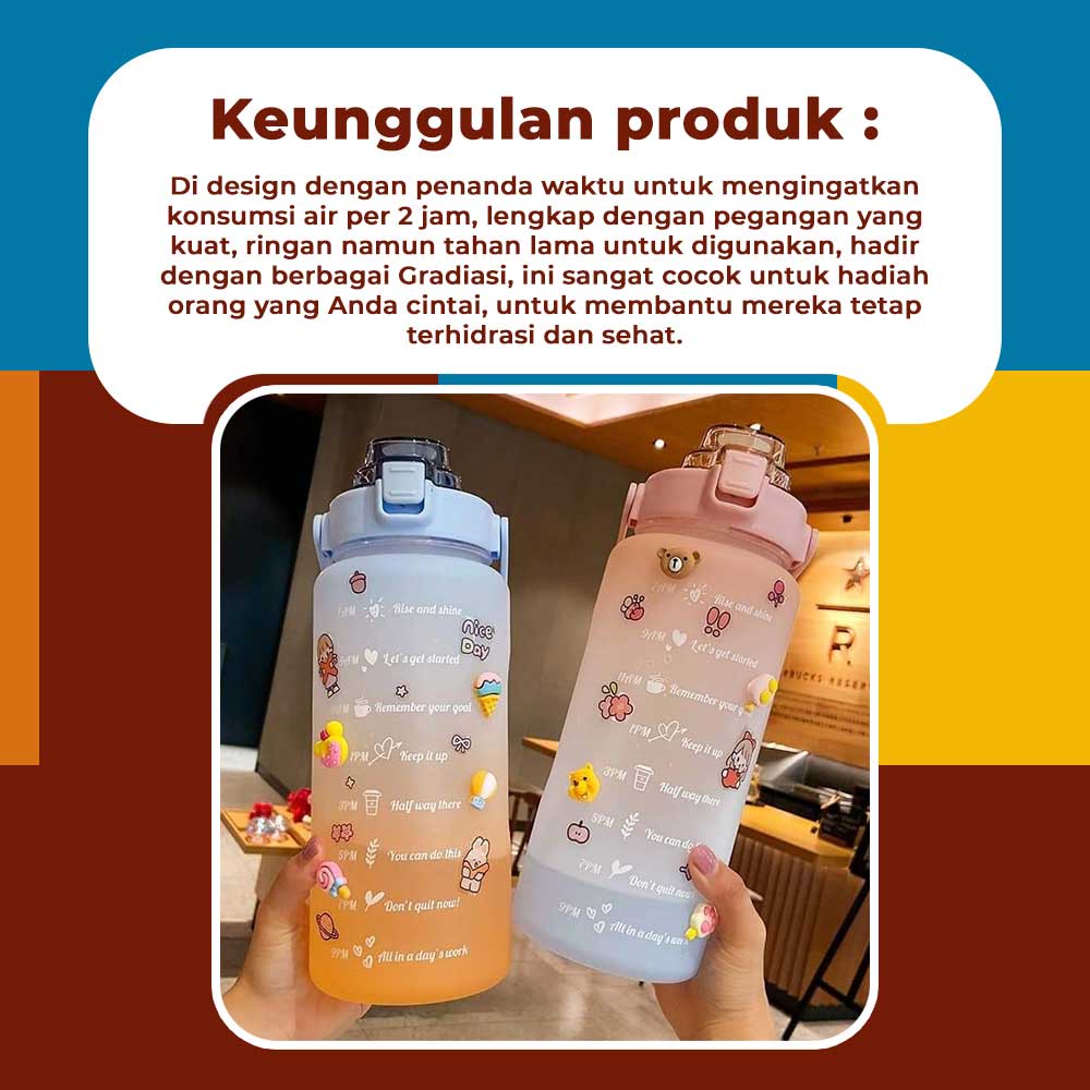 Botol Minum 2 Liter Warna Pastel