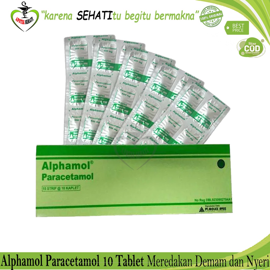 Alphamol 600 mg 10 Kaplet Obat Meredakan Demam dan Nyeri