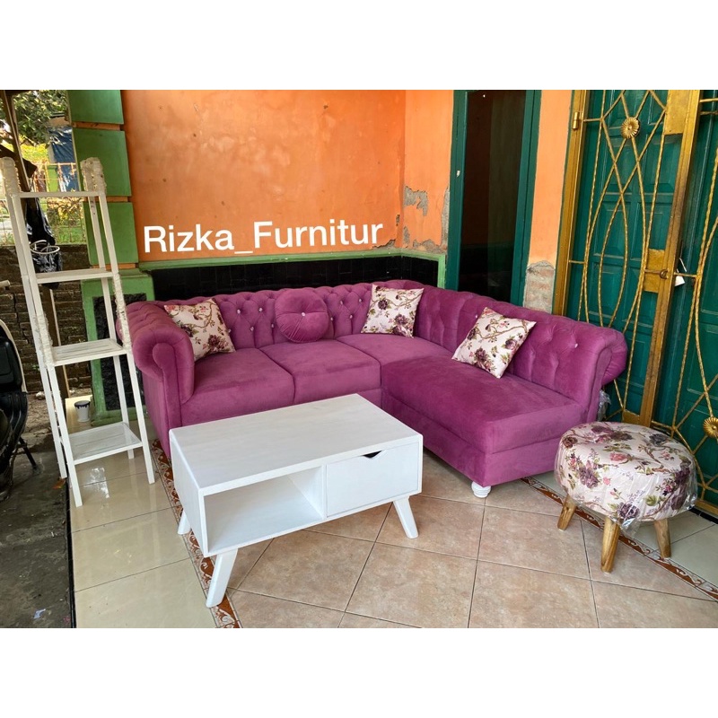 Sofa L Chester Sofa L jaguar sofa kancing seribu