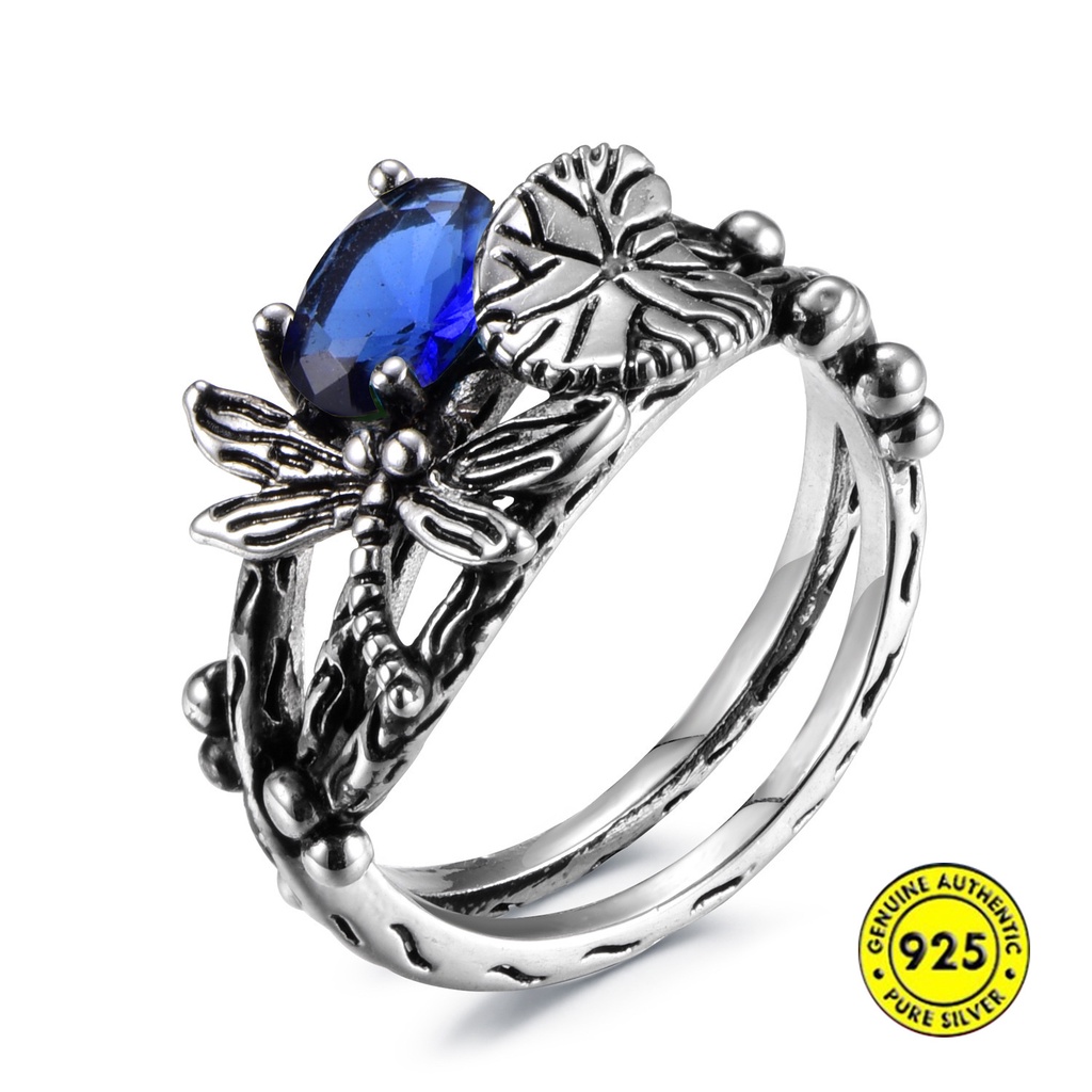 Cincin Sterling Silver 925 Dengan Topaz Untuk Wanita