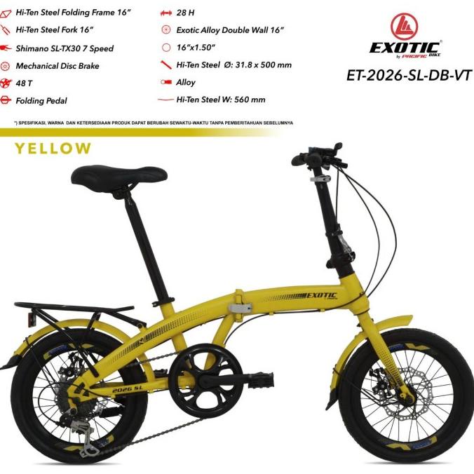 Harga Grosir Sepeda Lipat 16 Inch Exotic Terbaru