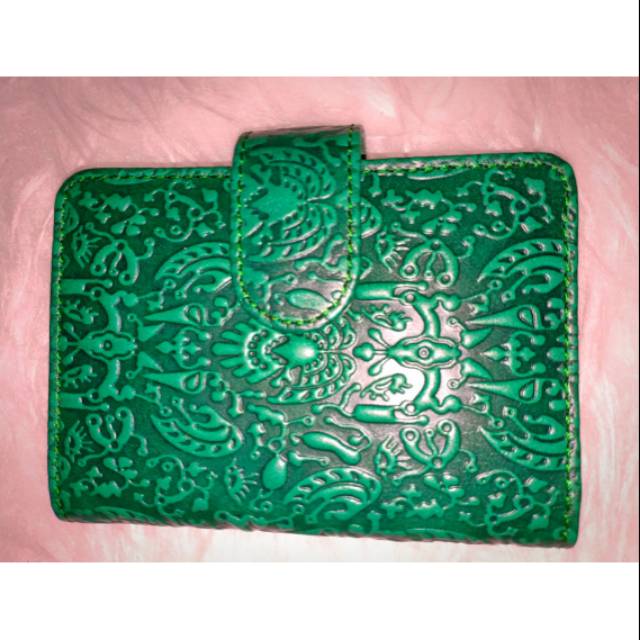 DOMPET KARTU KULIT SAPI ORIGINAL BY BERLIANO  motif sidomukti green