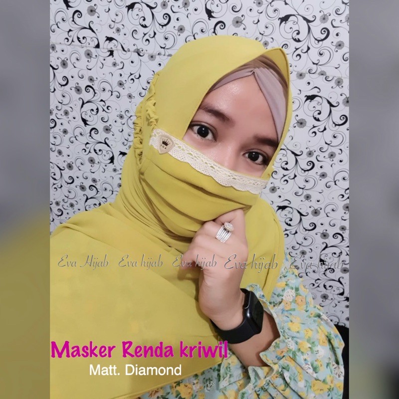 VHA | MASKER Hijab RENDA kriwil Diamond