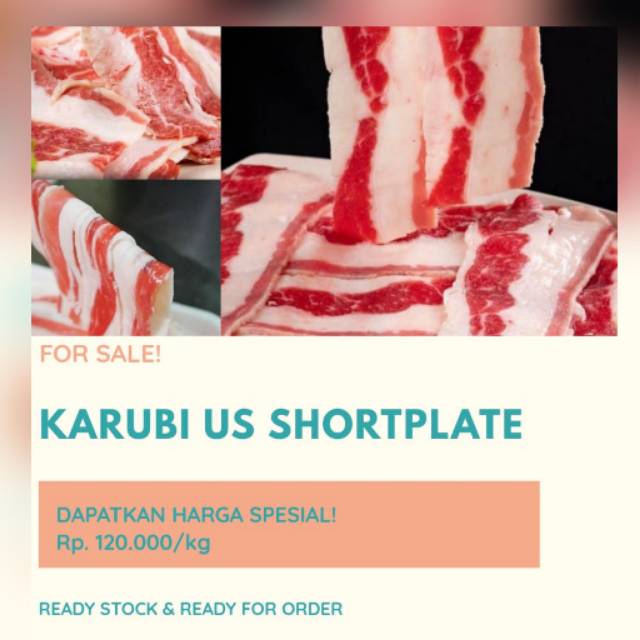 

1000gr (1kg) BEST SELLER! KARUBI US SHORTPLATE / Karubi Thin Sliced 2mm! DAGING FRESH & ENAK!!