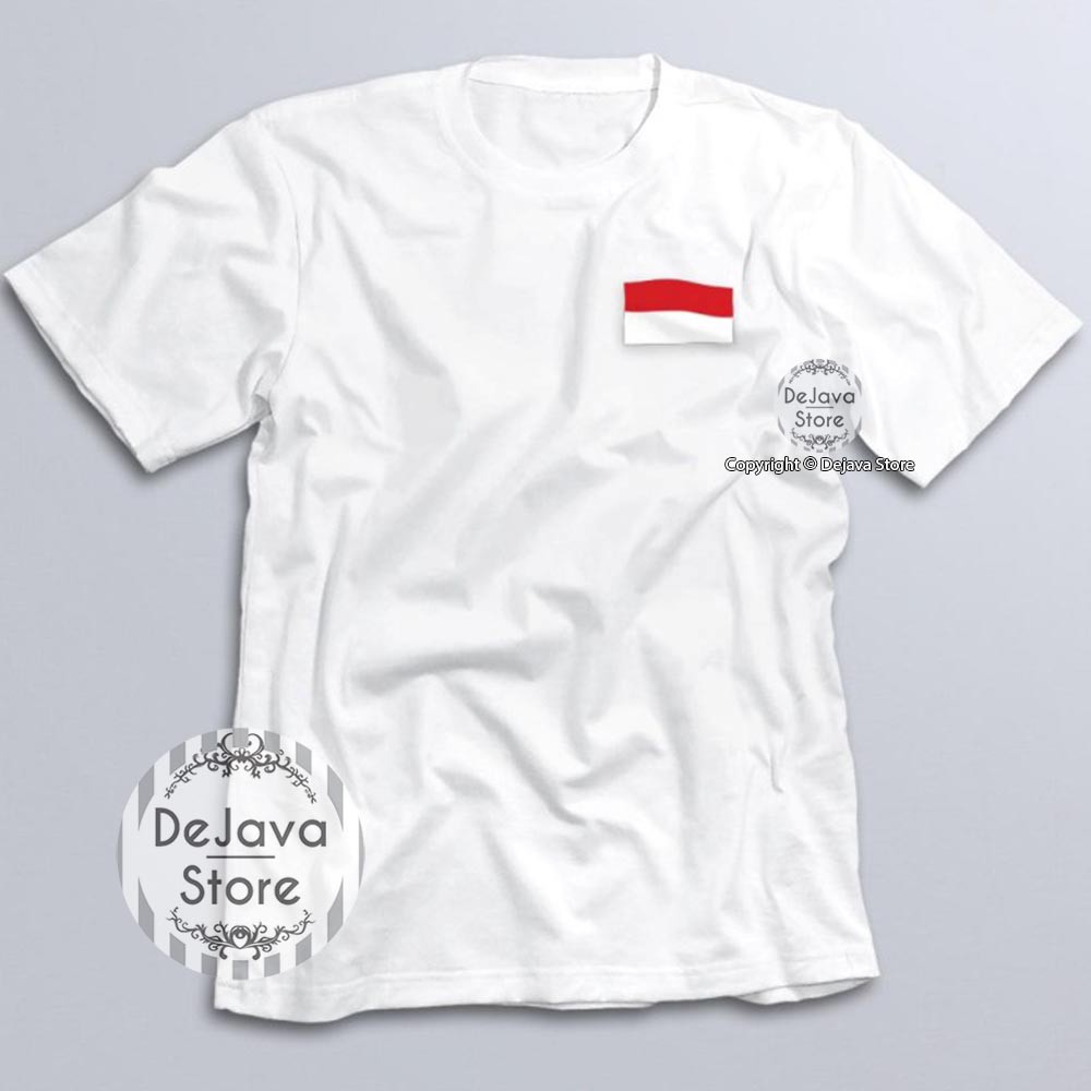 Kaos Distro Indonesia Bendera Dada Baju Kemerdekaan Agustus Cotton Combed 30s Unisex Premium | 1599-4