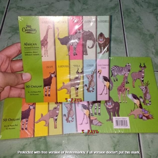 

Origami paper - AFRICAN ANIMAL Series - Kertas Motif INA CREATIVE