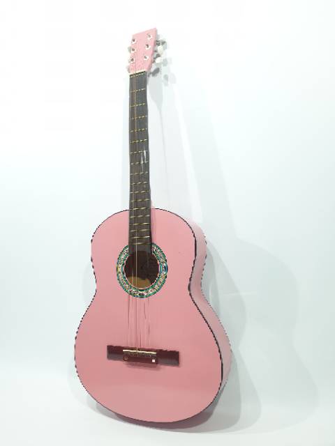 Gitar Akustik Merk Yamaha Warna Pink Bulat Senar String Jakarta Murah