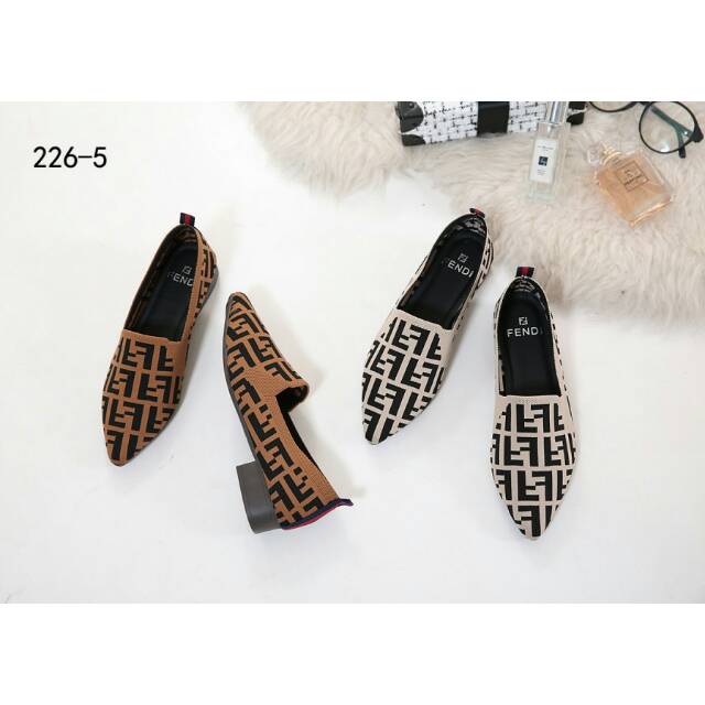 *FENDI BREATHABLE KNIT LOAFERS 226-5*WB
