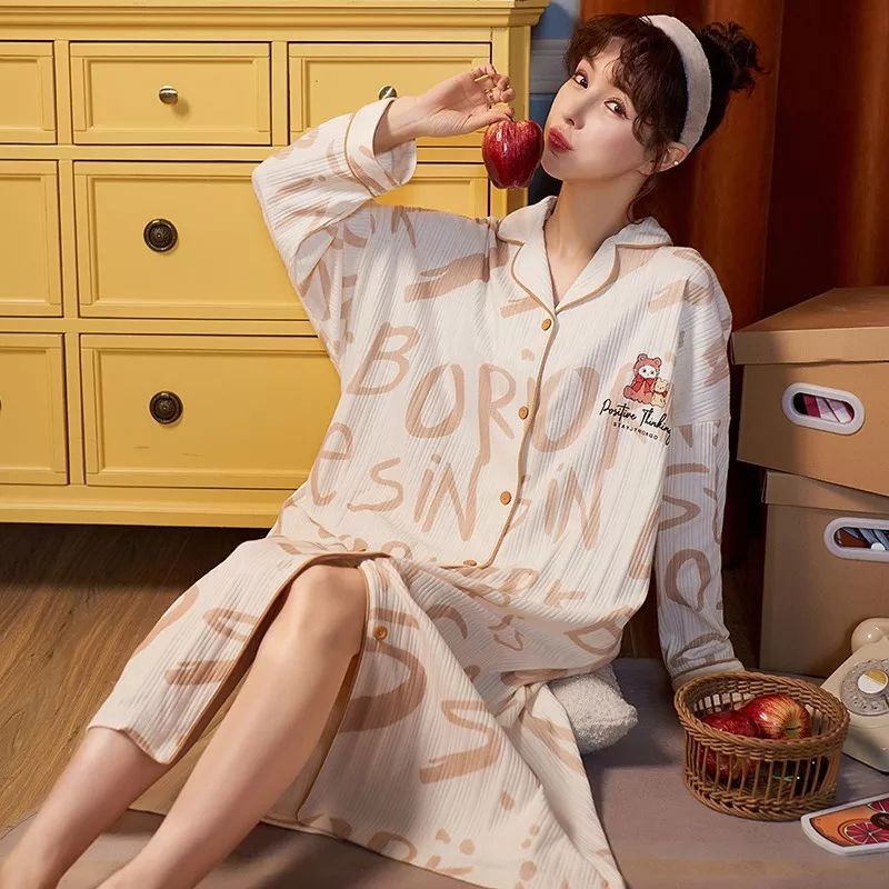 Baju tidur daster wanita lengan panjang kaos import murah lucu