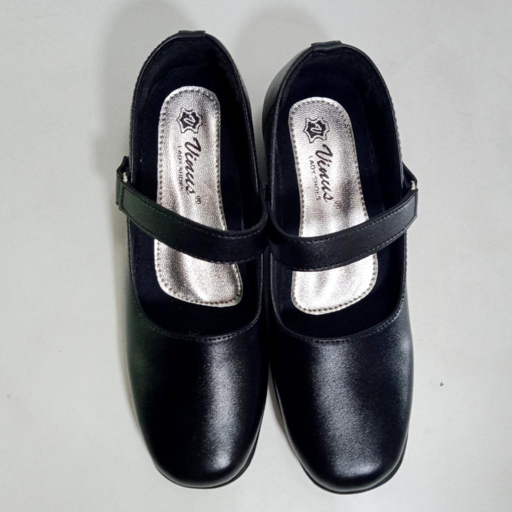 G.02 Hitam Sepatu Pantofel Sekolah Paskibraka Hak 3cm Size 36-41