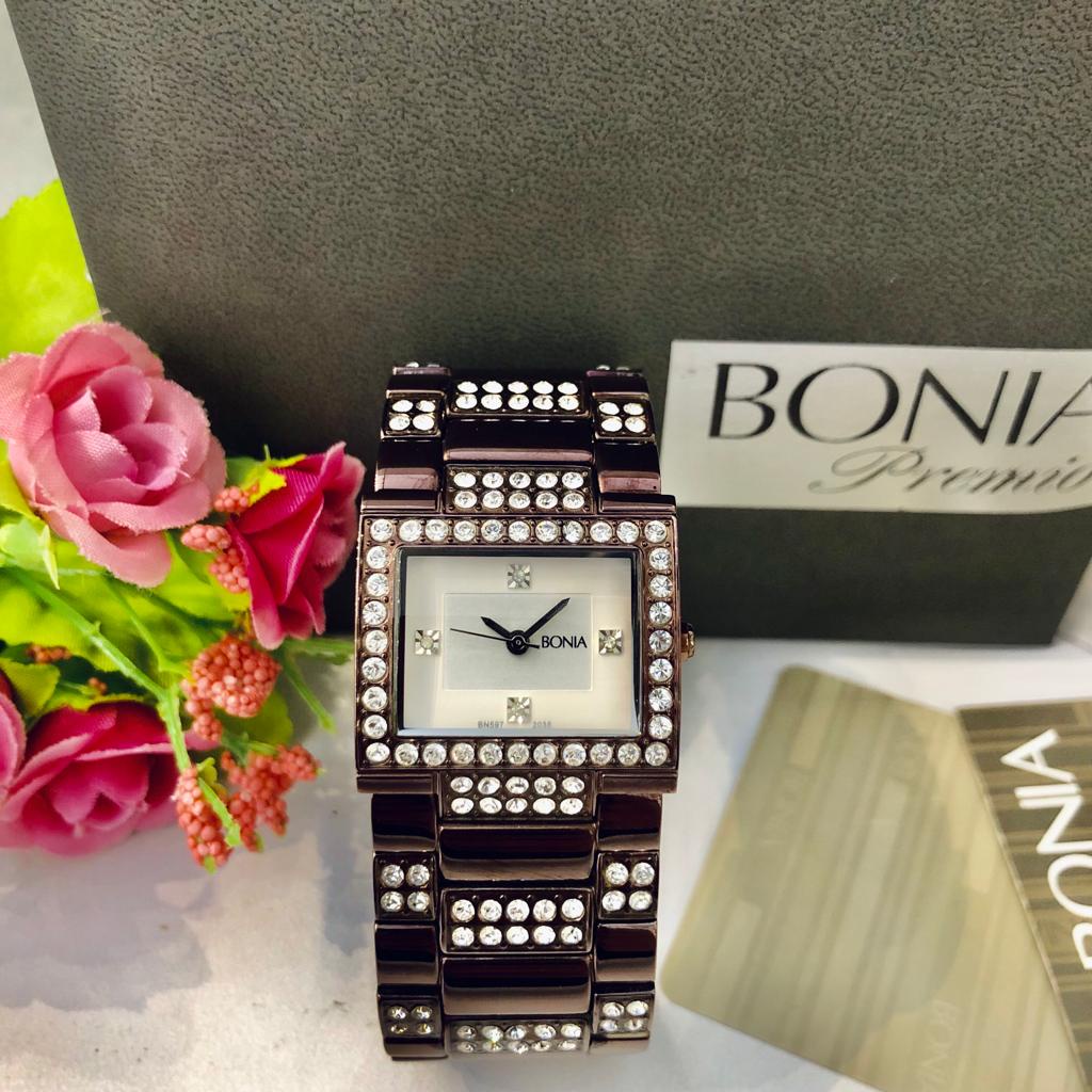 Limited Stock Jam Tangan Wanita Original Brand BONIA B597-2017s Ladies Watch Model Case Segi Empat M