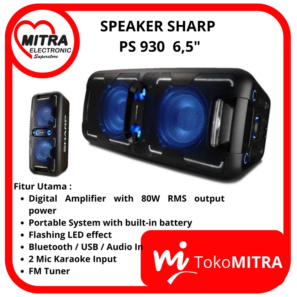 SPEAKER AKTIF PORTABLE SHARP PS-930 6'
