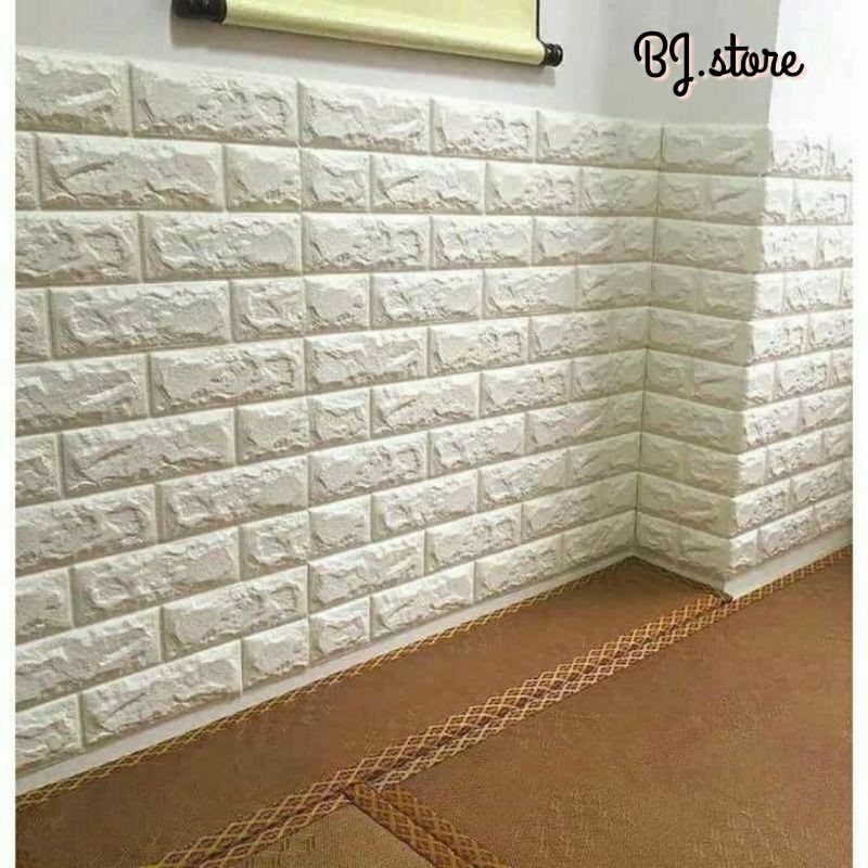 Wallpaper Foam bata brick putih