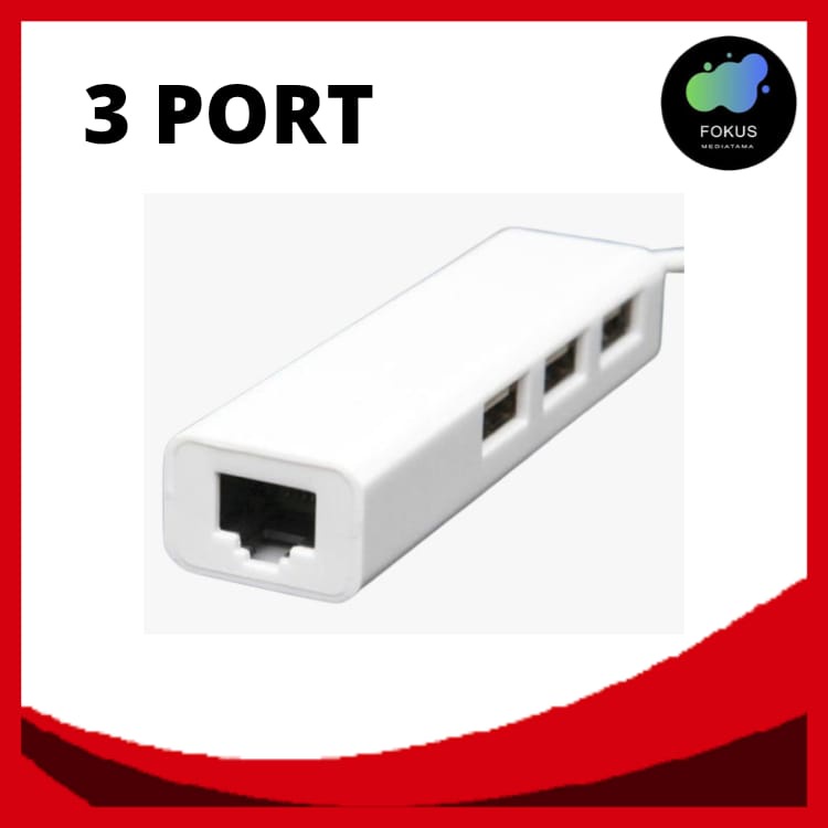 USB 2.0 Hub 3ports with Lan 10/100 KODE 6017