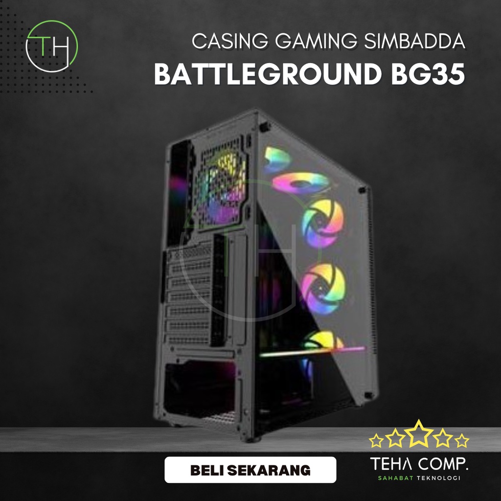 Casing PC Gaming Tanpa Power Supply Simbadda BG35 - Casing CPU Gaming