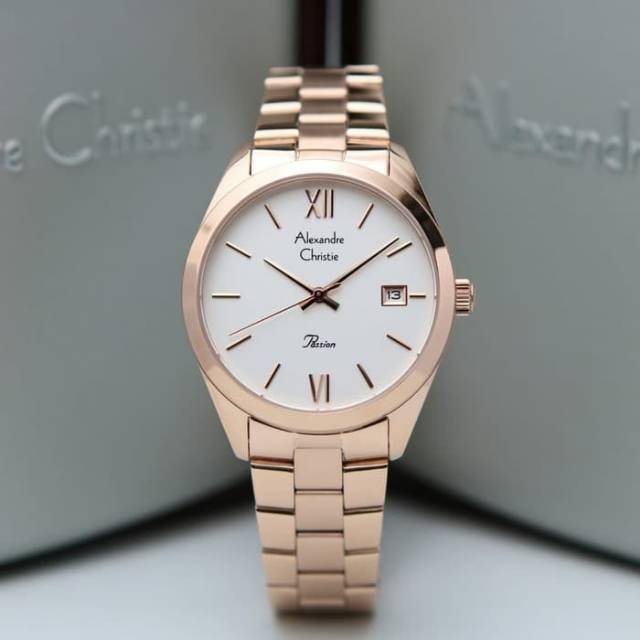 ALEXANDRE CHRISTIE AC2840 LDBRGSL ROSEGOLD WHITE JAM WANITA