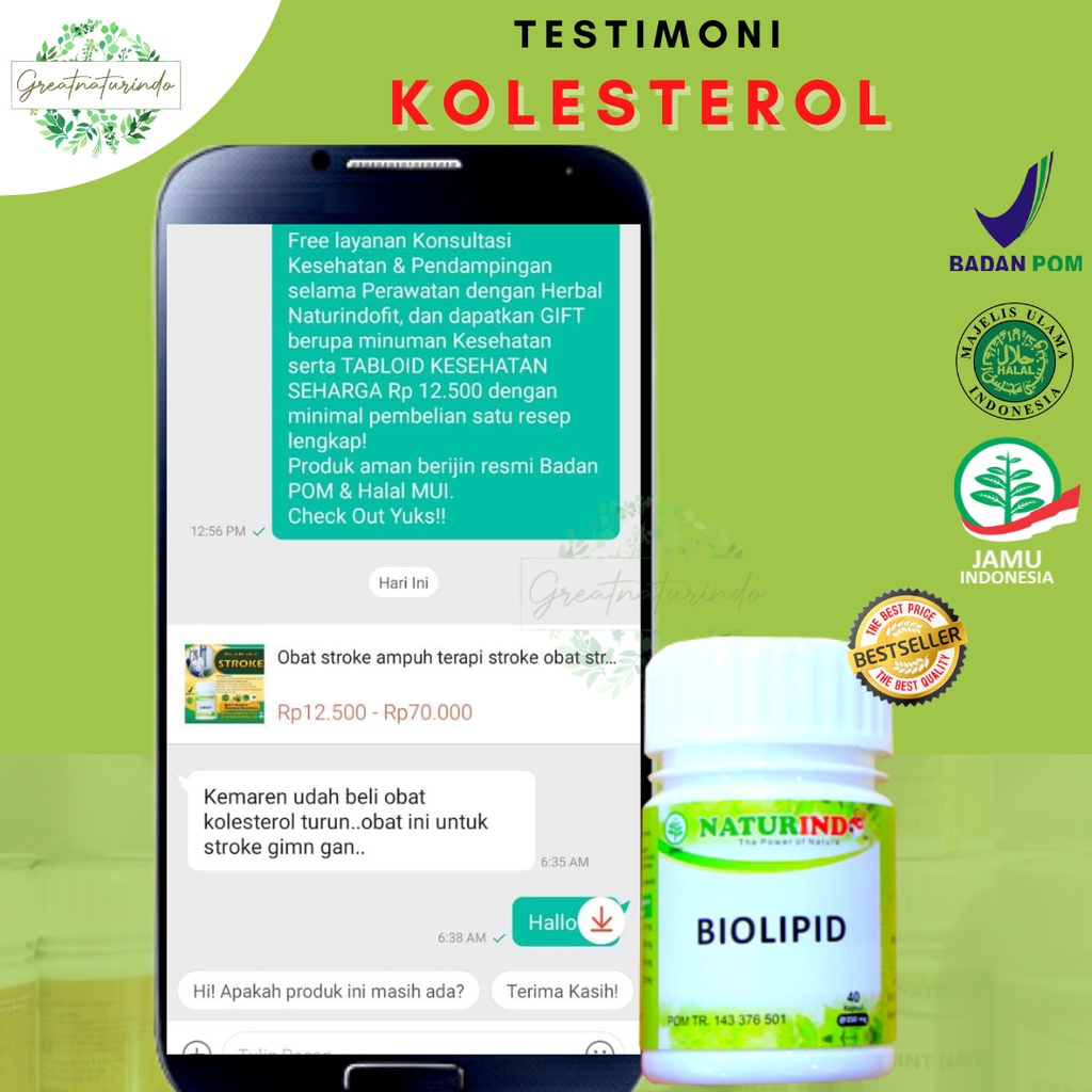 Obat kolesterol kolestrol herbal kesemutan asam urat dan kebas darah tinggi penurun pusing trigliserida tinggi Naturindo