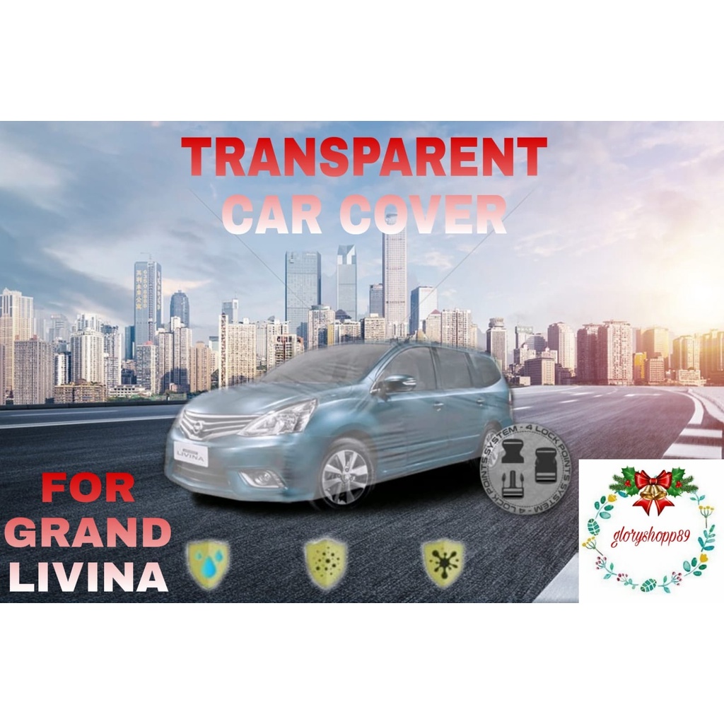 Cover Sarung Mobil Plastik Transparan Anti Air GRAND LIVINA  - Selimut Mobil Transparan GRAND LIVINA