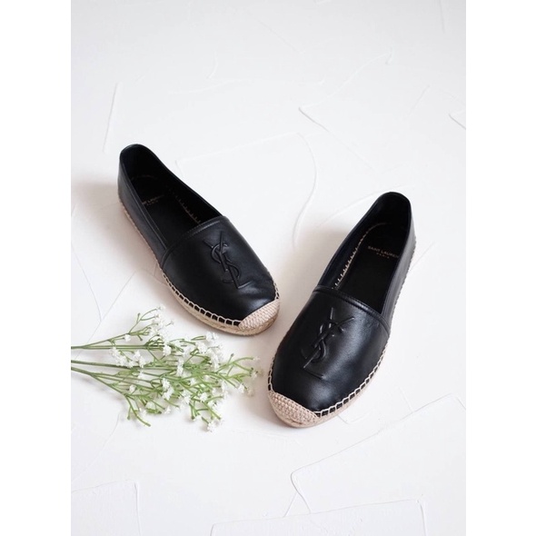 YSL ESPADRILLES BLACK MONOGRAM BLACK