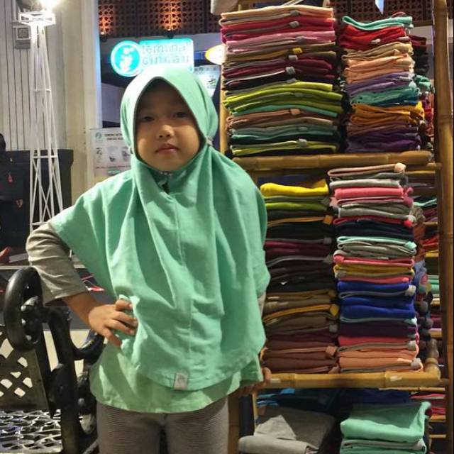 JILBAB ANAK INSTAN COTTON COMBED BY MAZAYA / GREEN SERIES