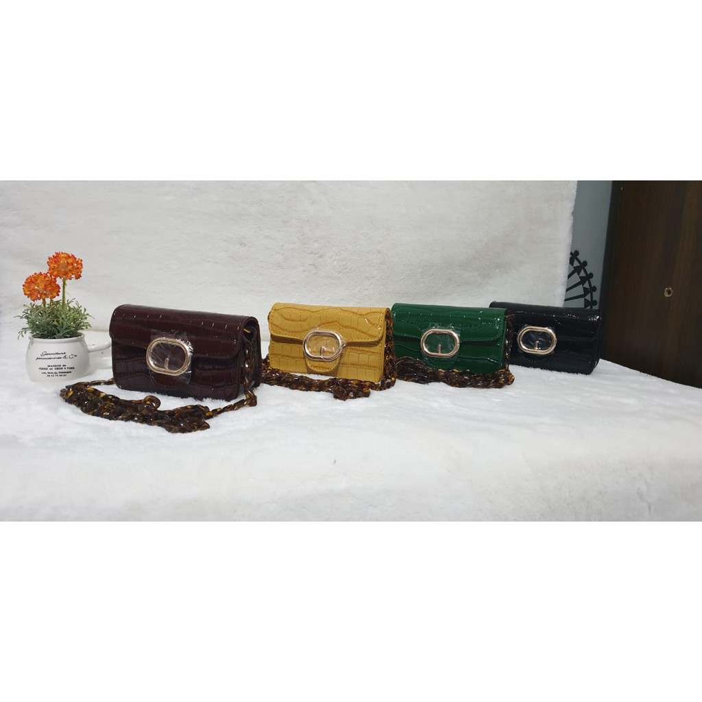 JK 628 1KG MUAT 4PCS TAS IMPORT SELEMPANG SLINGBAG SLINBAG MOTIF CROCO TALI RANTAI E263  U3742 T109 C8063 Z9317 P9940