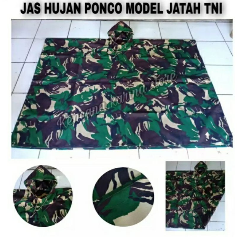 jas hujan ponco loreng malvinas/jas hujan ponco standar tni