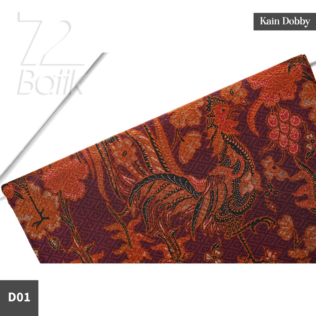 KAIN BATIK PREMIUM Bahan Dobby Motif Jago Alas Warna Merah Maroon Maron Marun Orange 725213 Cap 72 Jarik Jarit Samping Kebat Panjang Batik Dobby Modern Premium Bahan Seragam Batik Pernikahan Kantor Keluarga Murah Kamen Jadi Batik Bali Lembaran
