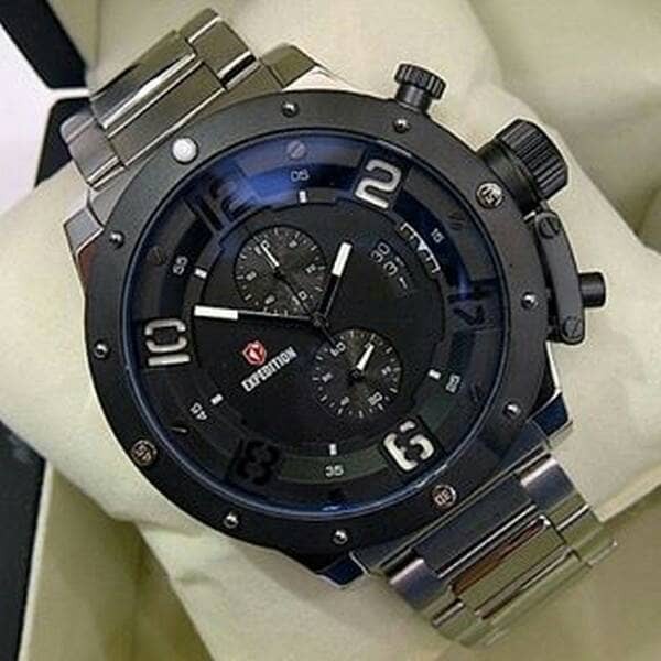 Terbatas Jam Tangan Pria Expedition EXP 6381 Rantai Original Black Murah