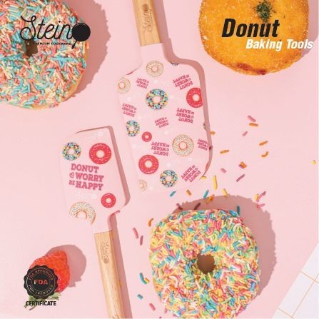 Stein Steincookware Donut Donat Spatula Sutil Baking isi 2Pcs/set Pink