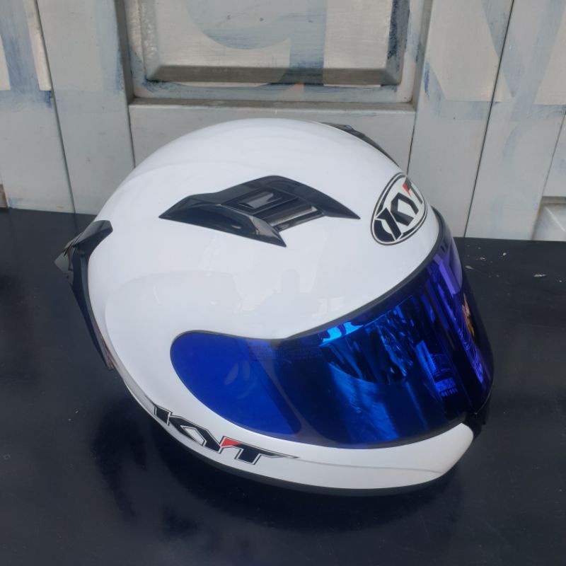 HELM KYT R10 POLOS PUTIH  - KYT R10 PAKET GANTENG SOLID WHITE