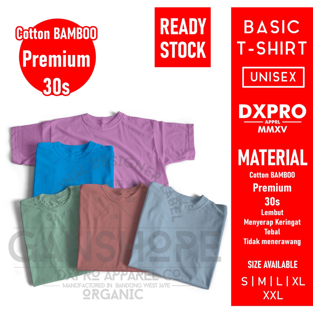 Baju Kaos Katun Bambu Cotton Bamboo Anak - Anak USIA 1-10 Tahun
