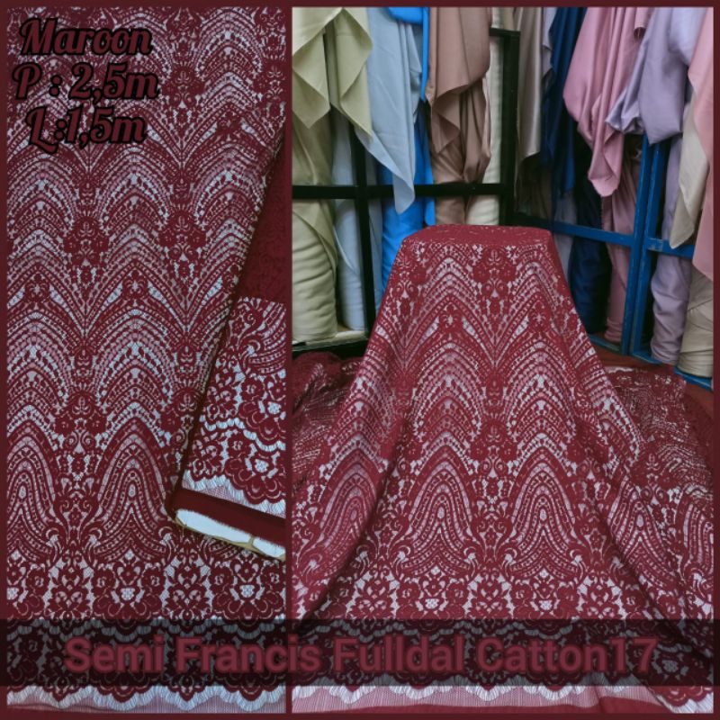 kain Bakal brokat semi prancis terbaru/brukat semi prancis katun/bahan kebaya cantik/toko brukat bro
