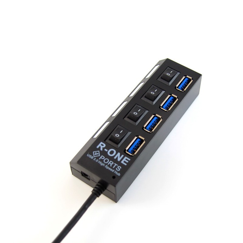 USB 3.0 HUB 4 port R-ONE with Switch Power ON OFF and LED indication