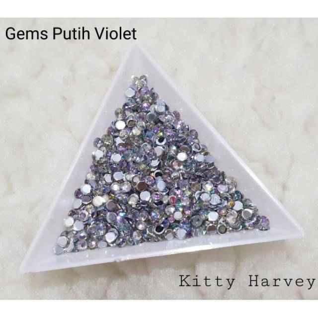 Gems Putih Violet Size Lengkap 2mm - 6mm