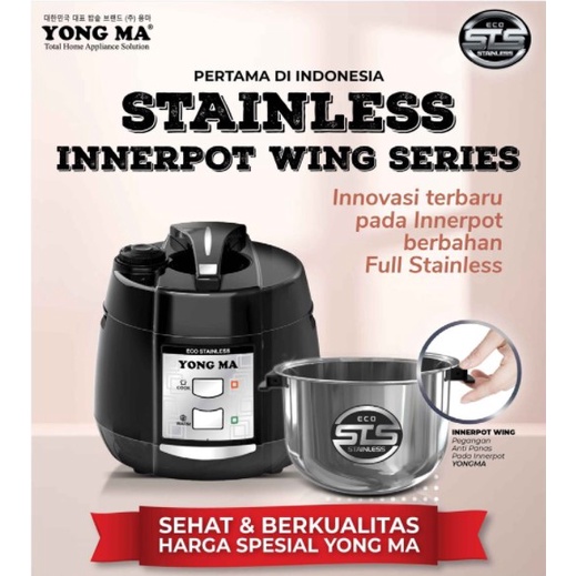 YONGMA Rice Cooker 2L Magic Com Stainless Pot SMC 4053 Yong Ma SMC4053